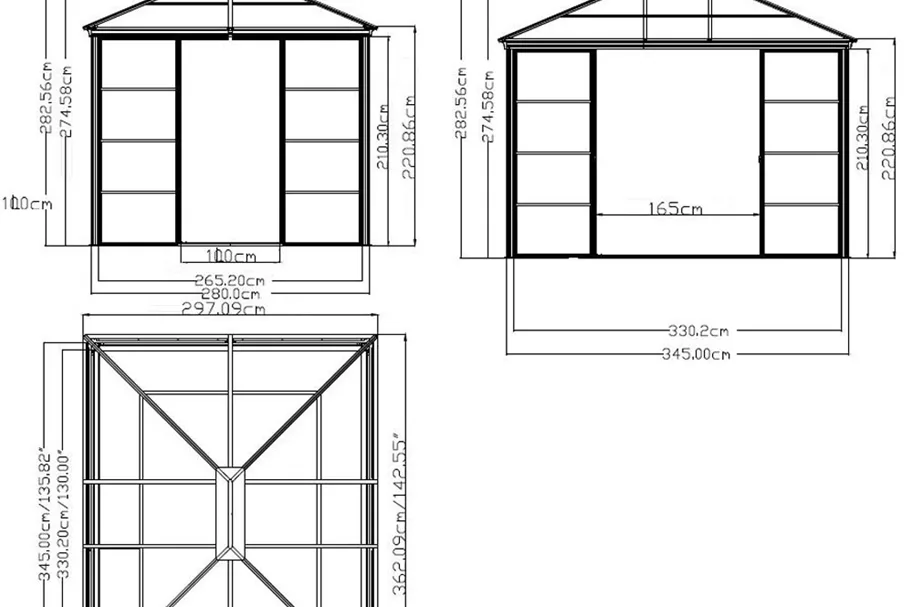 Pavillon Aluminium Castel 10.12 Bronze