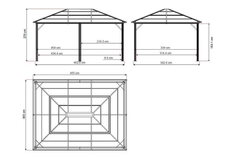 Pavillon Aluminium Meridien 12.16 Anthrazit