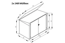 Mülltonnenbox aus Stahl 2-er für 2 x 240 Liter Mülltonnen