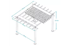 Pergola/ Pavillon Aluminium Florida 11.11-hellbraun Holzoptik hellbraun