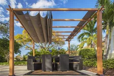 Pergola/ Pavillon Aluminium Florida 11.11-hellbraun Holzoptik hellbraun