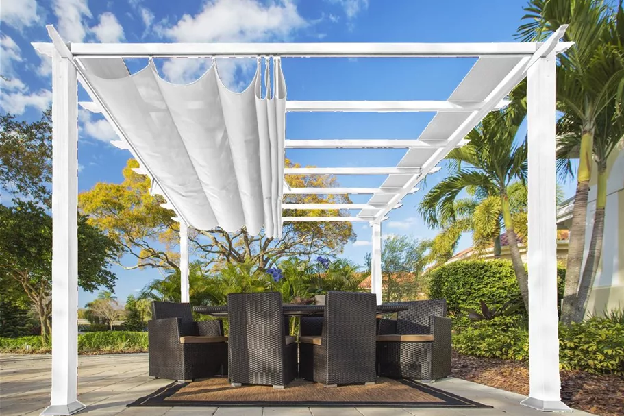 Pergola/ Pavillon Aluminium Florida 11.11-weiß in edlem Weiß