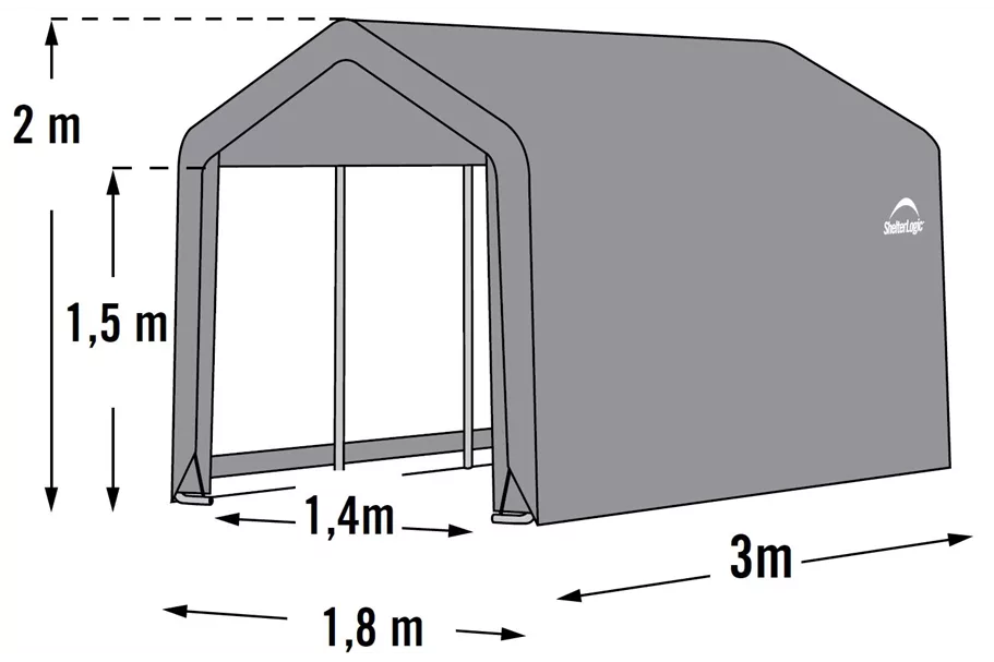 Weidezelt - Allzweck-Zelt - Gerätehaus 5,4m² 5,4 m² Grundfläche