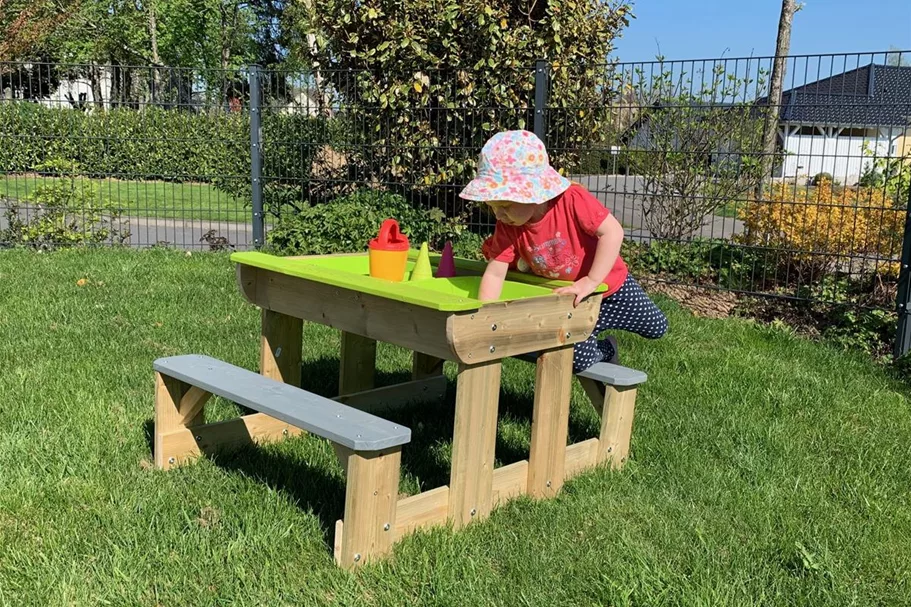 Garten Holz-Tisch für Kinder mit Bänken 1 Stück