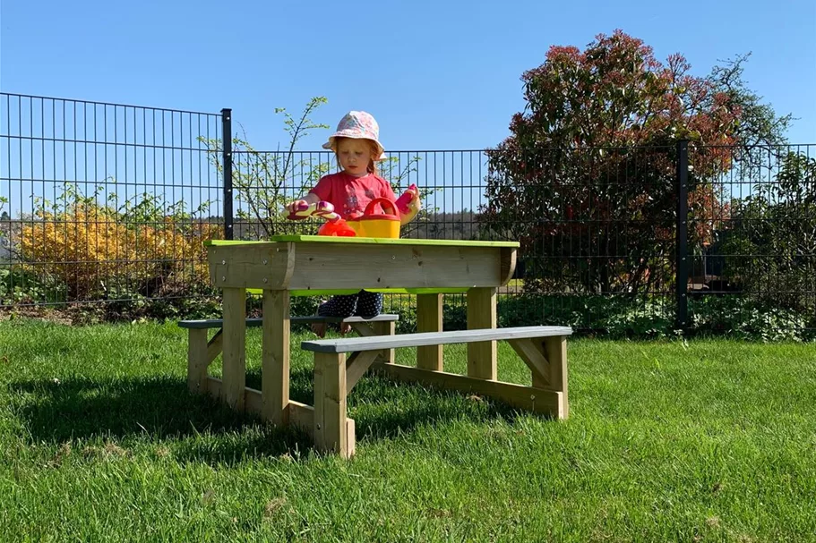 Garten Holz-Tisch für Kinder mit Bänken 1 Stück