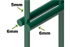 Doppelstabmattenzaun 6/5/6 - Höhe 1,03m RAL6005 Moosgrün Pfosten Typ KP 10,00m