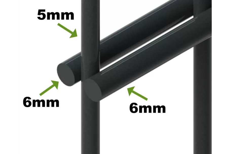 Doppelstabmattenzaun 6/5/6 - Höhe 0,83m RAL7016 Anthrazit Pfosten Typ AL 10,00m