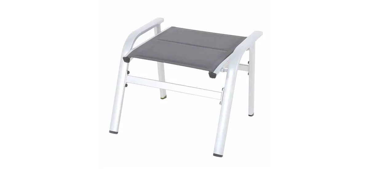 MWH Secoro Hocker padded Textilbezug silber grau 815339