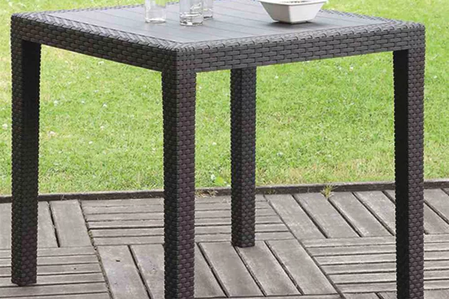 Progarden Gartentisch King Rattaneffekt anthrazit Kunststoff 936788