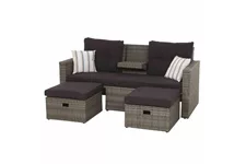 Siena Garden Barrios Loungeset 3tlg. Geflecht/Polyester J03970