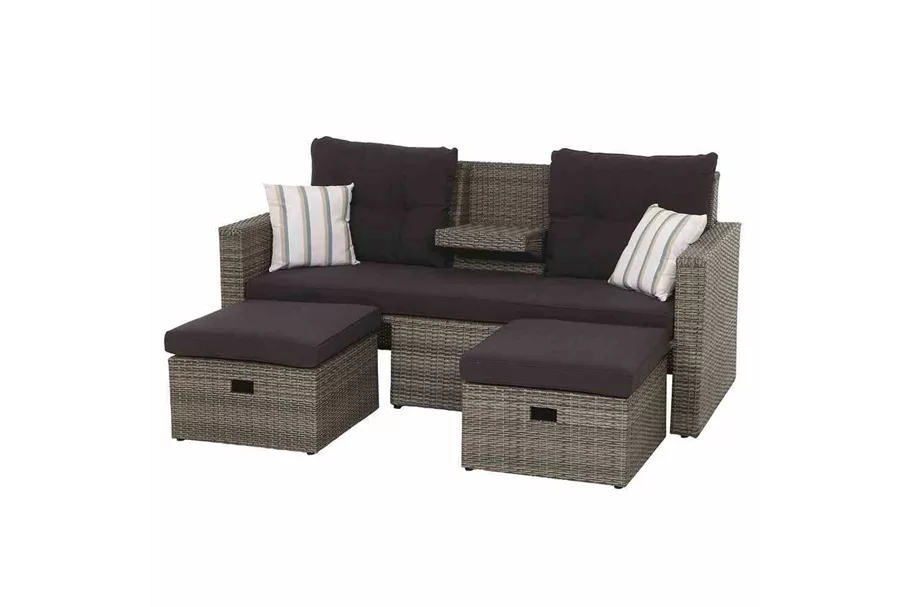 Siena Garden Barrios Loungeset 3tlg. Geflecht/Polyester J03970