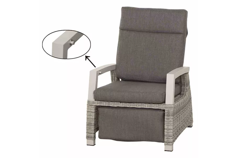 Siena Garden Corido Relax Loungesessel inkl. Kissen Aluminium/Geflecht H16682