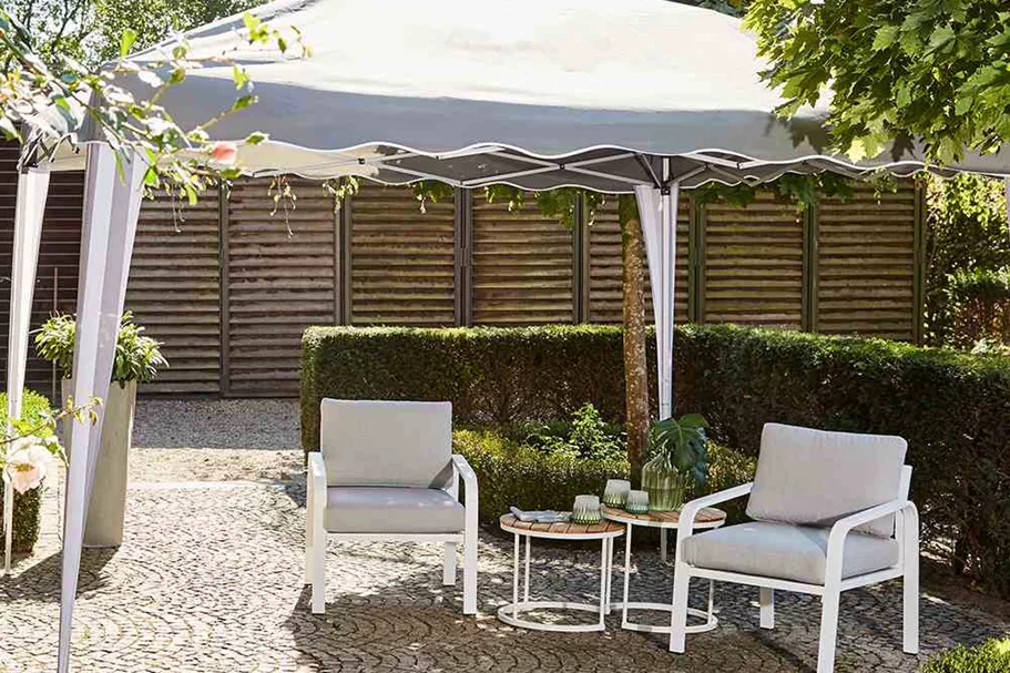 Siena Garden Faltpavillon quadratisch 300x300 cm weiß/blau 506170