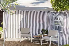 Siena Garden Faltpavillon Seitenteile 2er Set 294x191x0cm blau/weiß Polyester 553903