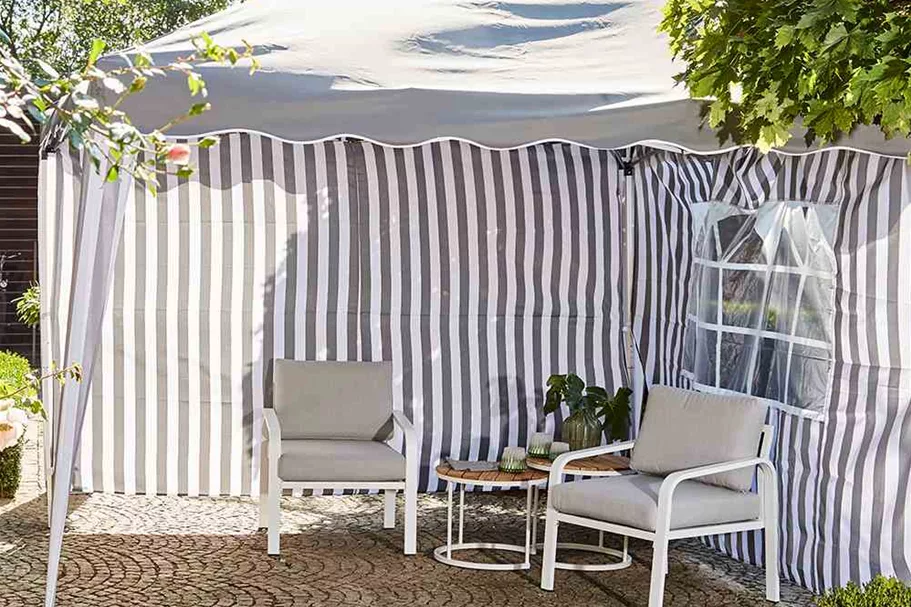 Siena Garden Faltpavillon Seitenteile 2er Set 294x191x0cm blau/weiß Polyester 553903