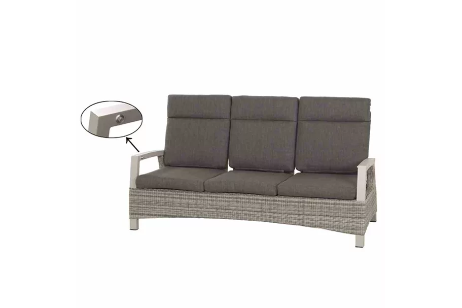 Siena Garden Corido 3-Sitzersofa inkl. Kissen Aluminium/Geflecht H16675