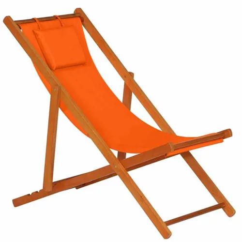 Siena Garden Faro Beach-Liegestuhl orange Holz/Textilene