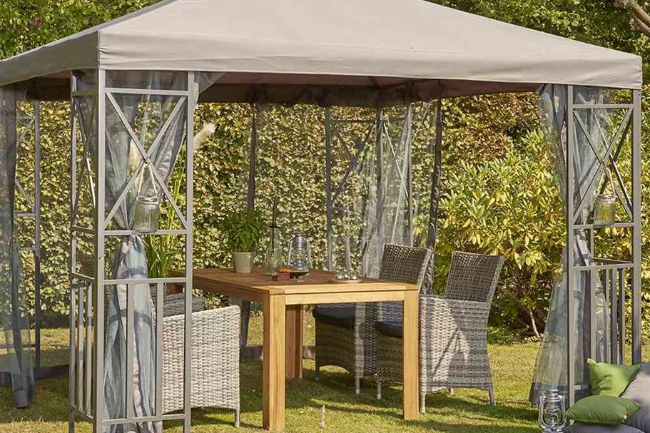 Siena Garden Durban Pavillon mit Bezug in Grau 300x300x270 cm anthrazit J04522