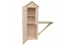 Siena Garden Gartenschrank mit Klapptisch 65x50x180cm grau/weiß 372423