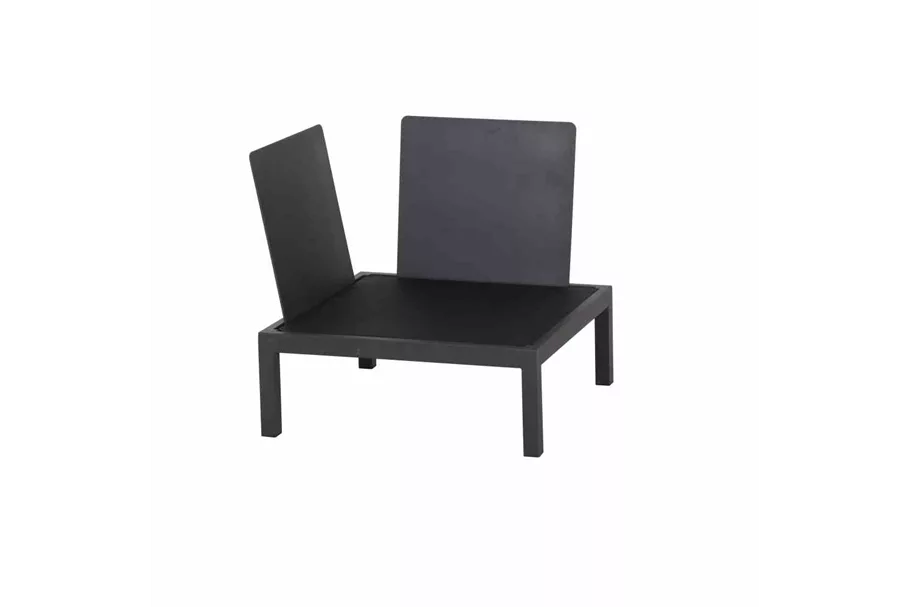 Siena Garden Lounge inkl. Kissen Modul Eckteil 74x74x75 cm, schwarz, Grau H16562