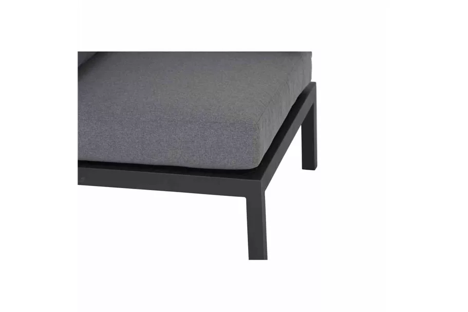 Siena Garden Lounge inkl. Kissen Modul Eckteil 74x74x75 cm, schwarz, Grau H16562