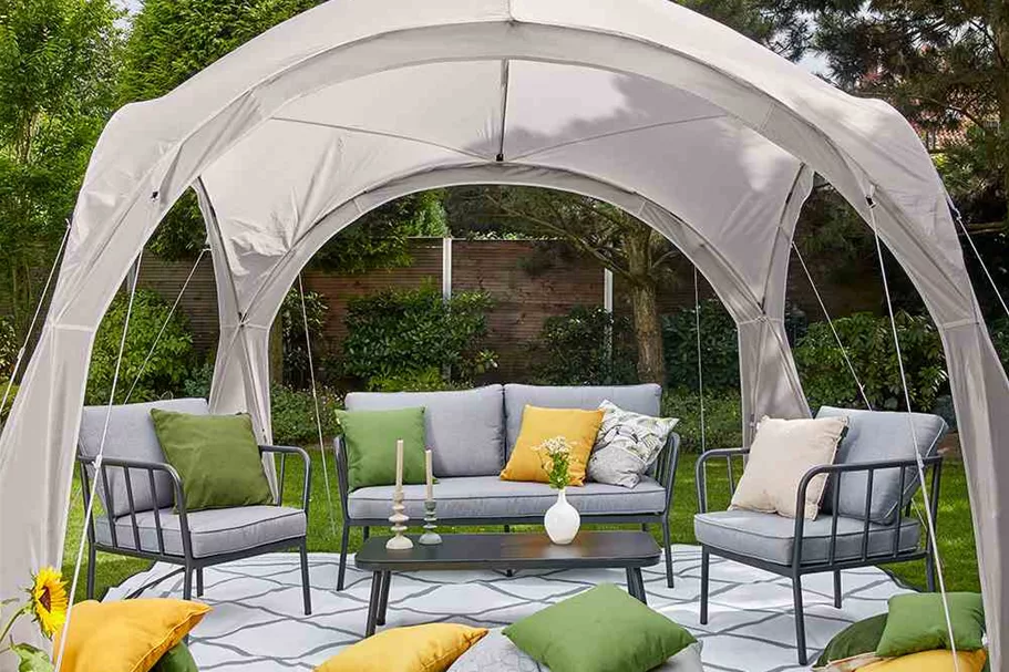 Siena Garden Pavillon Roma quadratisch, 320x320 cm grau H98319