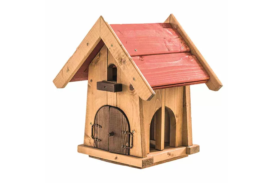 Siena Garden Vogelfutterhaus, 25x27x33 cm braun und rot Kiefernholz H25425