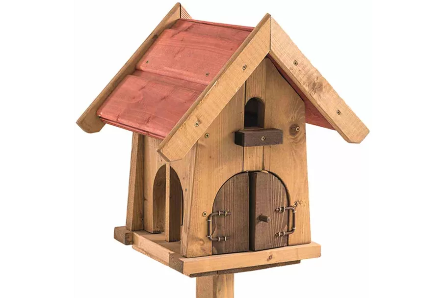 Siena Garden Vogelfutterhaus, 25x27x33 cm braun und rot Kiefernholz H25425