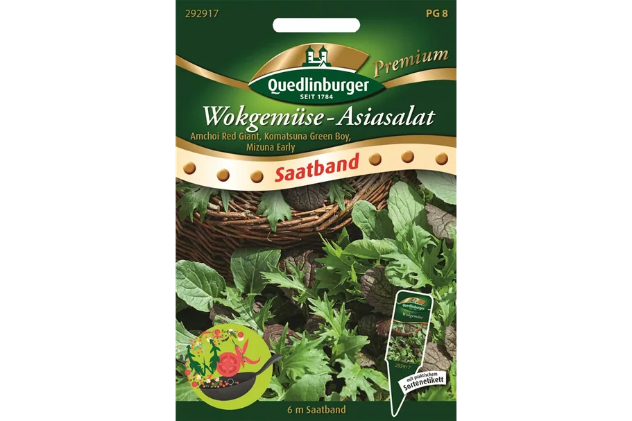 Asiasalatsamen Inhalt reicht für ca. 6 lfd. Meter (2 lfd. Meter pro Sorte)