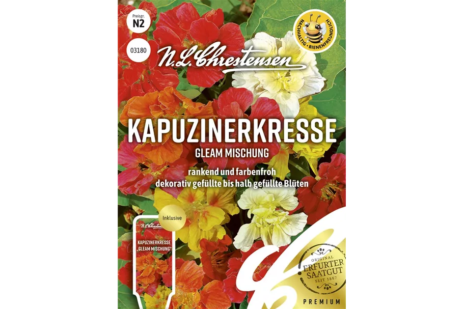 Kapuzinerkressesamen 'Gleam Mischung' Inhalt reicht für ca. 30 Pflanzen