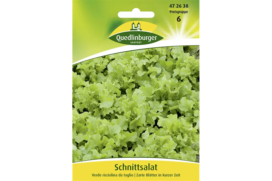 Schnittsalatsamen 'Verde Ricciolina da Taglio' Packungsinhalt reicht für ca. 50 qm