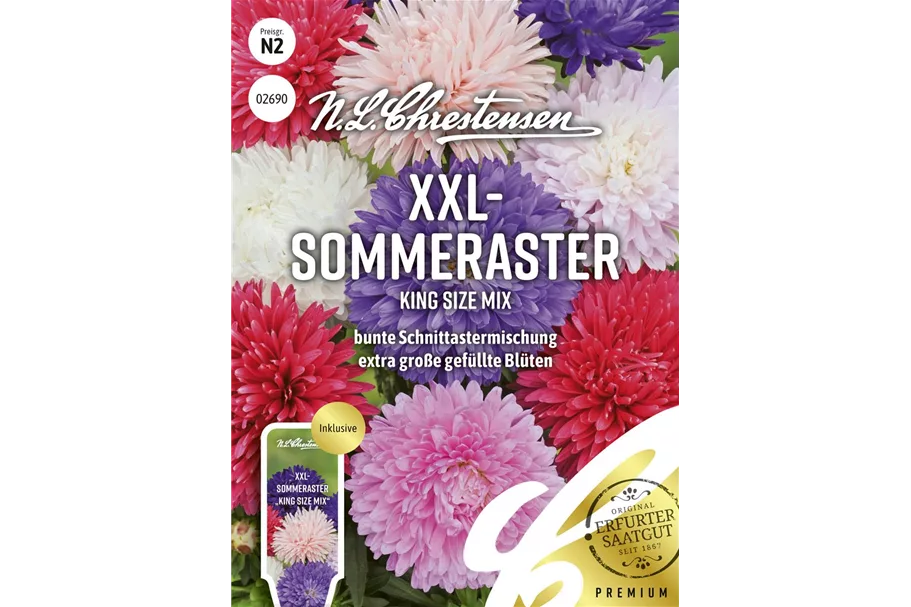 Sommerastersamen 'King Size Mix' Inhalt reicht für ca. 200 Pflanzen