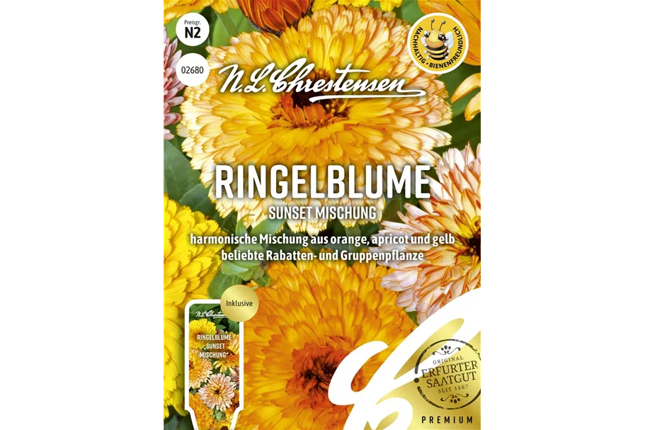 Ringelblumensamen 'Sunset Mischung' Inhalt reicht für ca. 80 Pflanzen