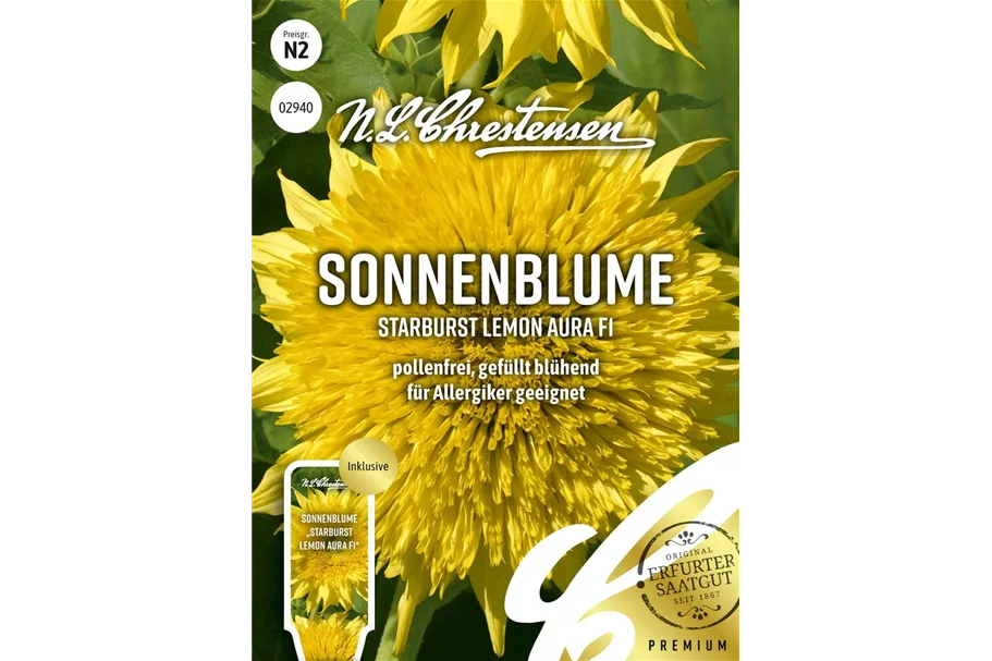 Sonnenblumensamen 'Starburst Lemon Aura' Inhalt reicht für ca. 10 Pflanzen