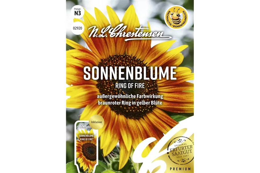 Sonnenblumensamen 'Ring of Fire' Inhalt reicht für ca. 25 Pflanzen