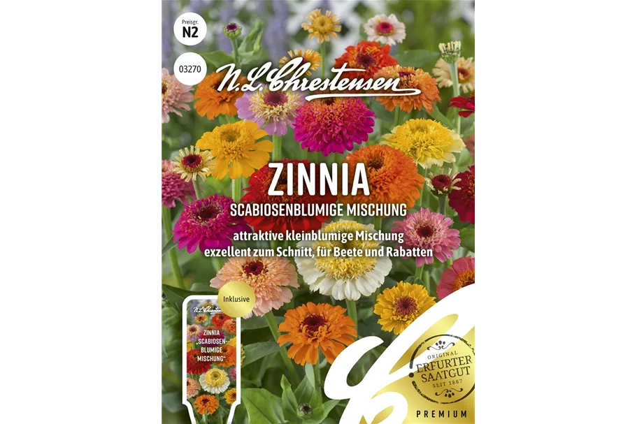 Zinniensamen Inhalt reicht für ca. 40 Pflanzen