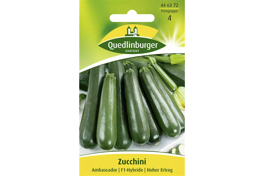 Zucchinisamen 'Ambassador F1' Packungsinhalt reicht für ca. 5 Pflanzen