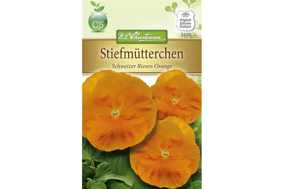 Stiefmütterchensamen 'Schweizer Riesen Orange Sonne' Inhalt reicht für ca. 60 Pflanzen