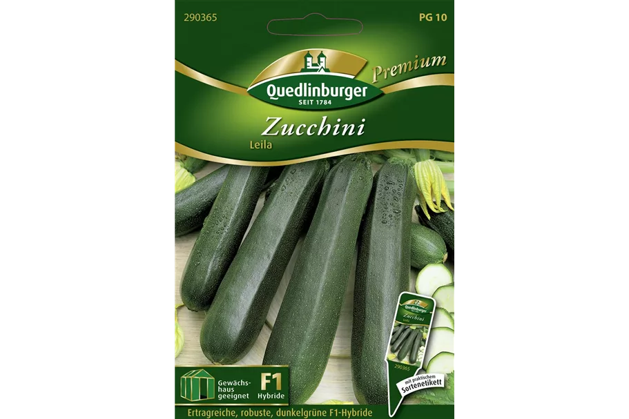 Zucchinisamen 'Leila F1' Packungsinhalt reicht für ca. 10 Pflanzen